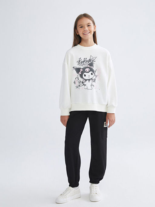 Bisiklet Yaka Kuromi Bask?l? K?z ?ocuk Sweatshirt