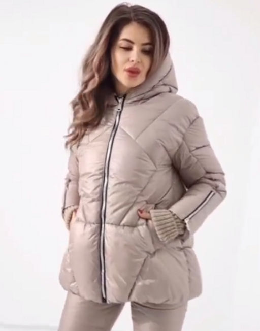 Зимняя куртка с вязанной отделкой - А+б коллекция фото 14