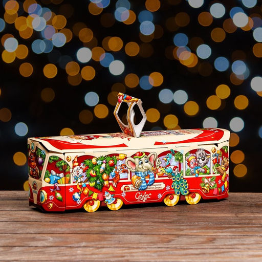 Цена за 5 шт. Подарочная коробка Трамвай красный , 33 х 9 х 11 см - Simaland фото 7