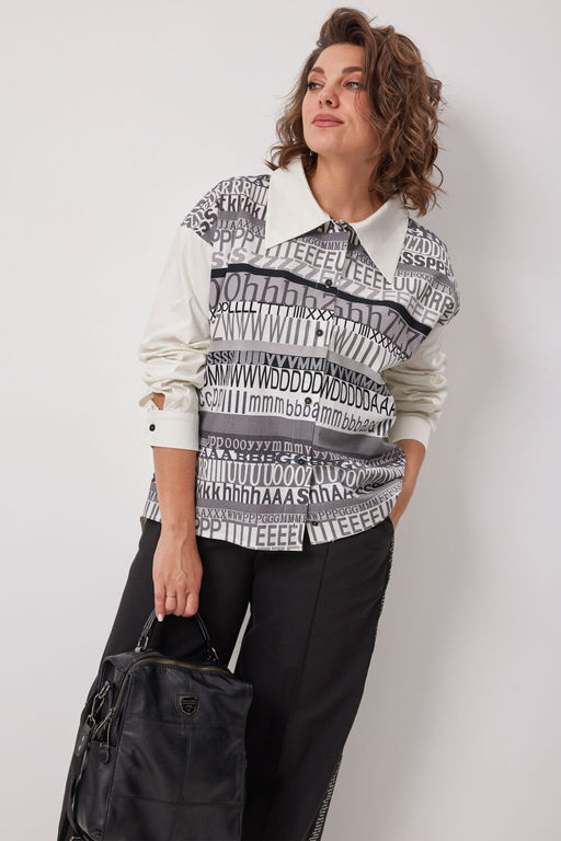 Блуза BegiModa 4136-Р Сливочно-серый