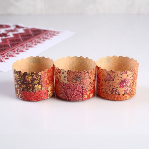 Цена за 20 шт. Форма бумажная для кекса, маффинов и кулича «Реторо», 60×45 мм, МИКС