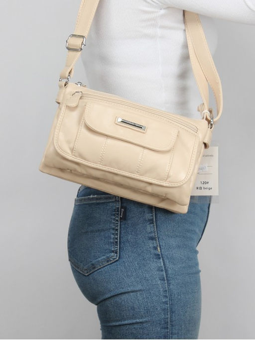 Сумка женская искусственная кожа Guecca-120, 3 отд, плечевой ремень, св. бежевый SALE 264067 - Adelia фото 9