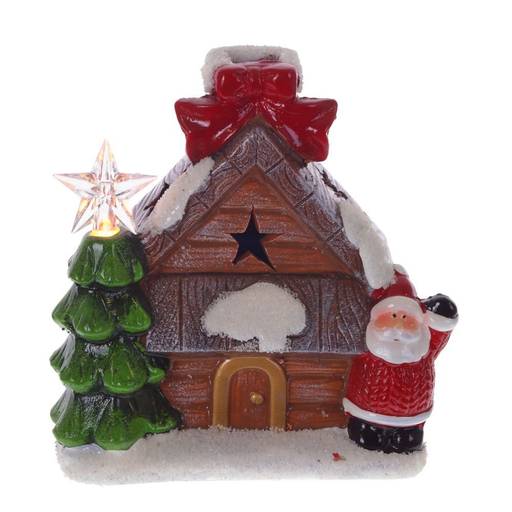 Фигурка декоративная "Домик" с подсветкой (2xLR44), L14 W7 H14,5 см, 2в.