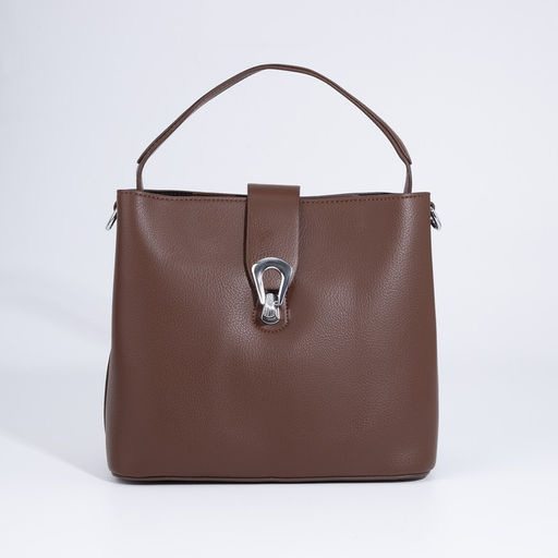 Сумка-тоут на молнии, цвет коричневый