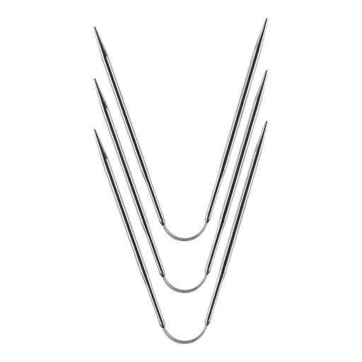 Спицы GAMMA чулочные гибкие KNF-3 сталь d 3.5 мм 21 см 3 шт под никель  фото 3