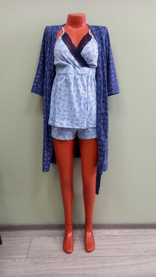 Пеньюар К-1728 (Халат, майка и шортики)