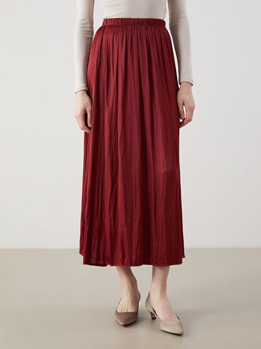 Beli Lastikli Saten Kad?n Etek