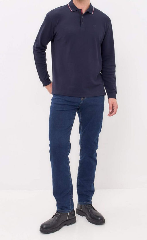 Джинсы утепл F421-0151W d.blue