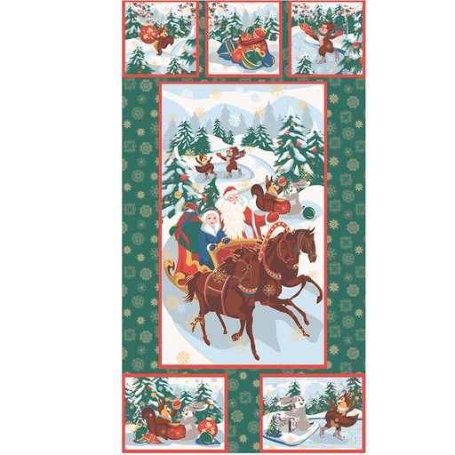 Ткань для пэчворка PEPPY НОВОГОДНИЕ ЧУДЕСА ПАНЕЛЬ ФАСОВКА 60 x 110 см 146 г/кв.м 5 100% хлопок НЧ-01