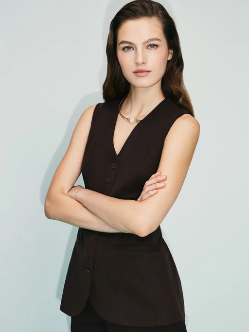 Приталенный жилет с вискозой в составе / Zarina