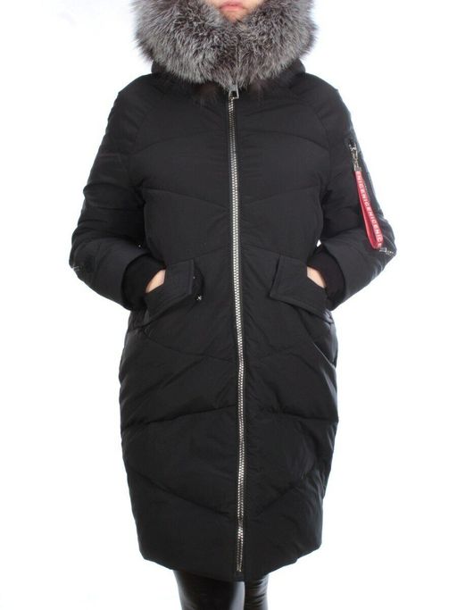 CU-19056 BLACK Пальто женское зимнее CUTEELF (200 гр. холлофайбера) - Fashion фото 2