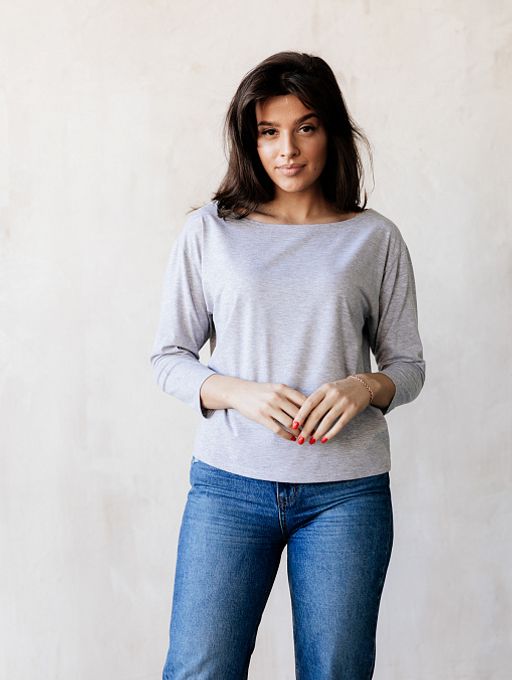 РАСПРОДАЖА Лонгслив Дарлинг_ О23/светло-серый - Ihomelux фото 5