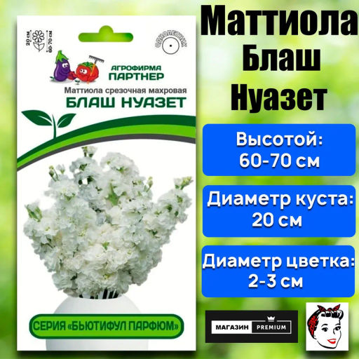 Маттиола срезочная махровая Бьютифул Парфюм Блаш Нуазет - Партнер фото 2