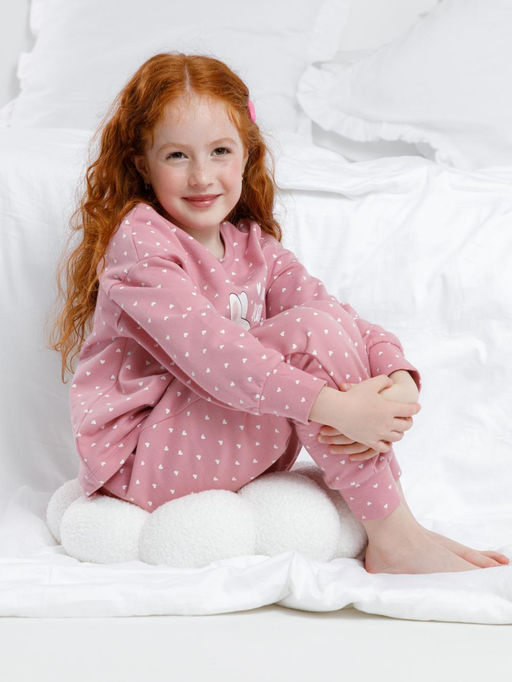 К 1581/24/розовый зефир,сердечки пижама дет