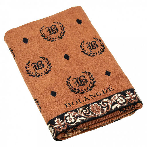 "Missoni-3027" Полотенце махровое 70х140см, плотность 375гр/м2, 100% хлопок, велюр, оранжевый, Bolangde (Китай)