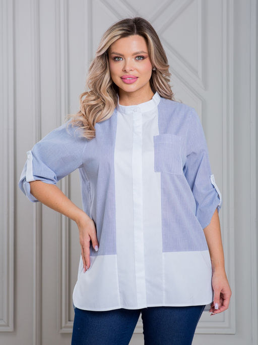 Блузка 1472 в стиле колорблок - Novita фото 20