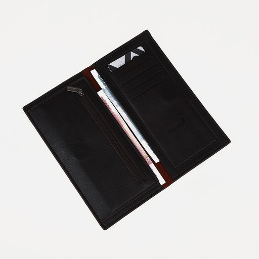 Портмоне мужское на магните, отдел для карт, для купюр, цвет коричневый - Simaland фото 3