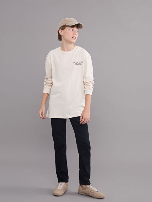 Bisiklet Yaka Bask?l? Erkek ?ocuk Ti??rt