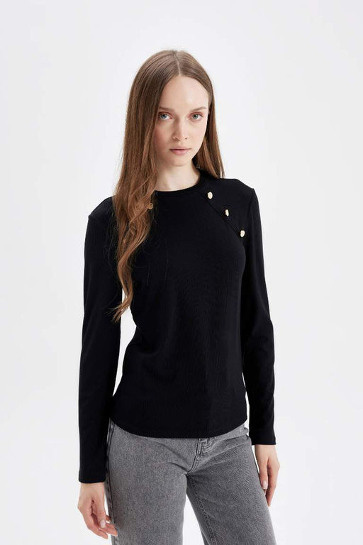 Туника-футболка с длинными рукавами - Defacto фото 3