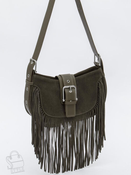 Сумка женская кожаная 99057-1NN brown green Natale Navetta  в Новосибирске