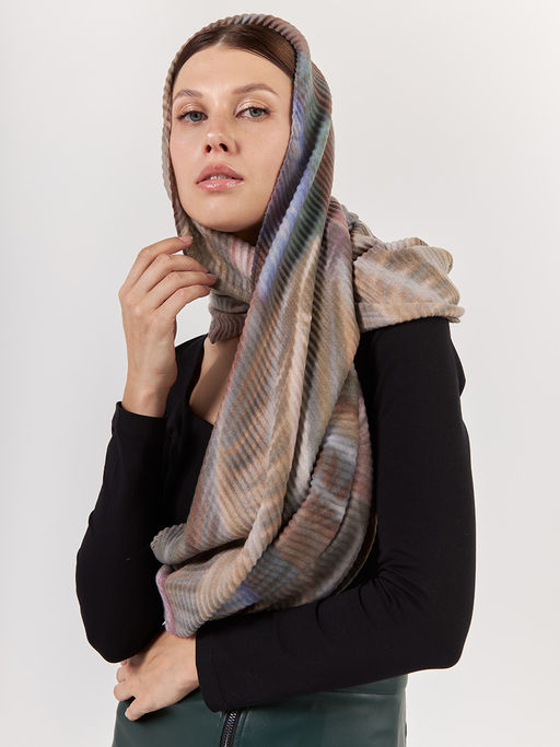 Большой, мягкий, тонкий и очень нежный двусторонний палантин с рисунком - Tantino фото 5