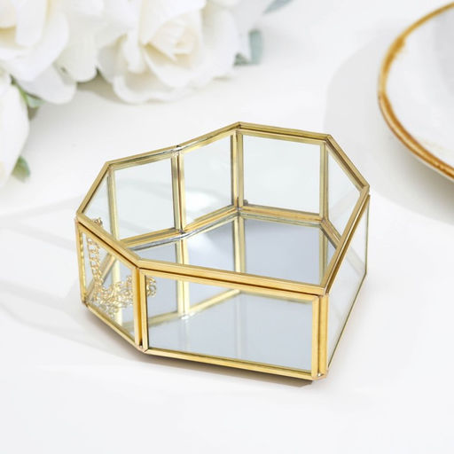 Шкатулка для украшений (колец, колье, серёг) Сердце, стекло, 12?12?4 см