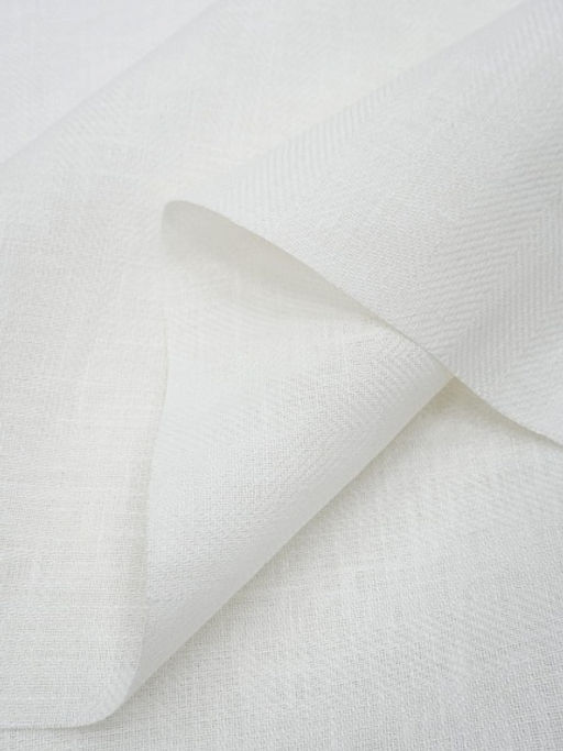 Льняной жаккард Елочка цв.белый, ш.1.5 м, лен-100%, 280гр/м.кв - Купава фото 5