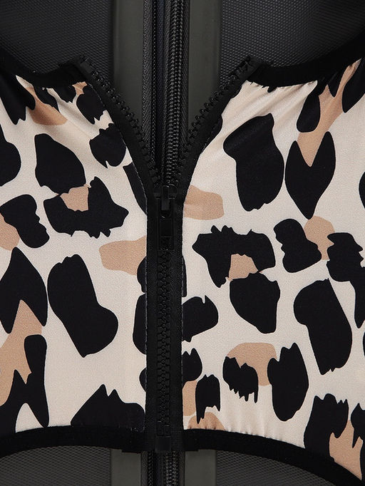 Чехол на чемодан на колёсах, 28" (L), с принтом «Леопард», бежевый