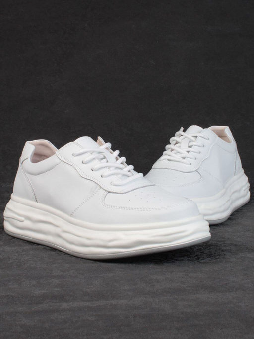 05-PDD181-1 WHITE Кроссовки женские (натуральная кожа) - Фабричный китай фото 13