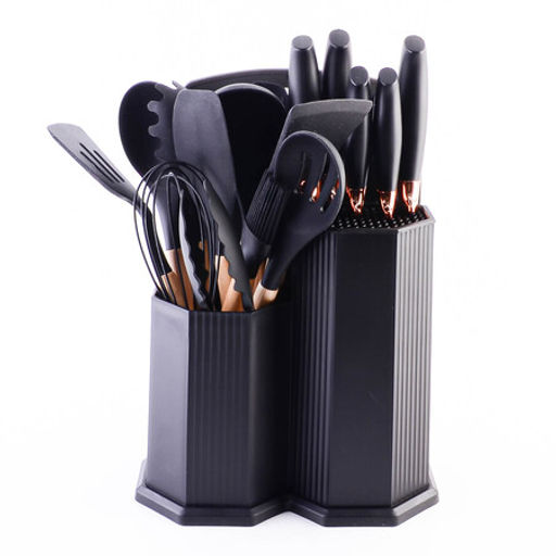 24-02-TM Набор кухонных принадлежностей на подставке силикон/пластик (х12)