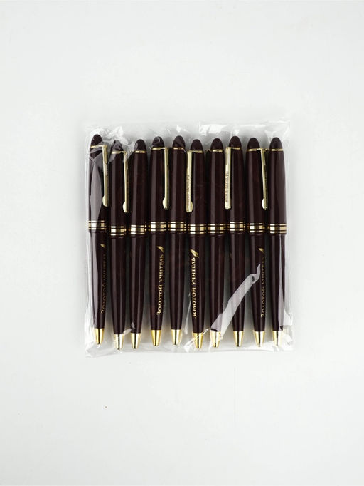 Цена за 10 шт. Ручка пластик, синяя паста "Золотой учитель"