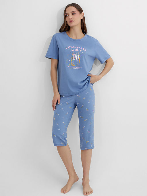 КОМПЛЕКТ ЖЕНСКИЙ (ФУТБОЛКА, БРИДЖИ) - Mark formelle фото 8