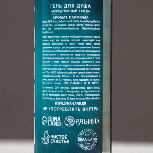 Подарочный набор новогодний «Новых побед»: гель для душа 100 мл и мочалка для тела, Чистое счастье