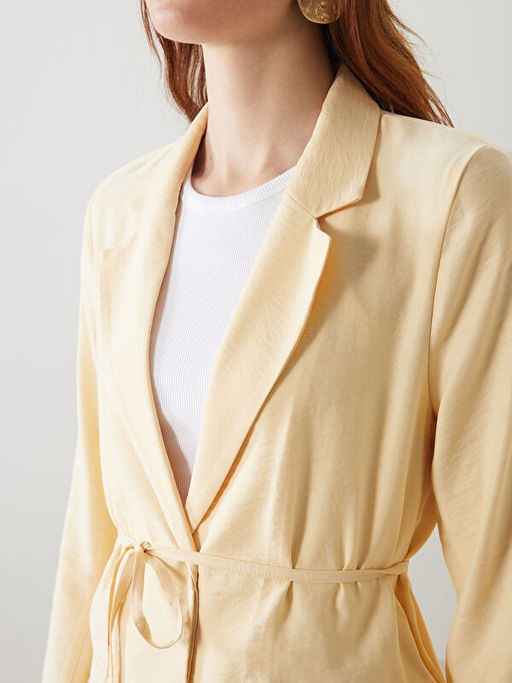 Modal Kar???ml? Kad?n Blazer Ceket