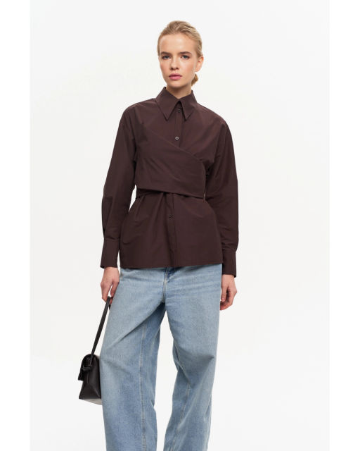 Рубашка THE VERY 2436 горький шоколад  фото 5