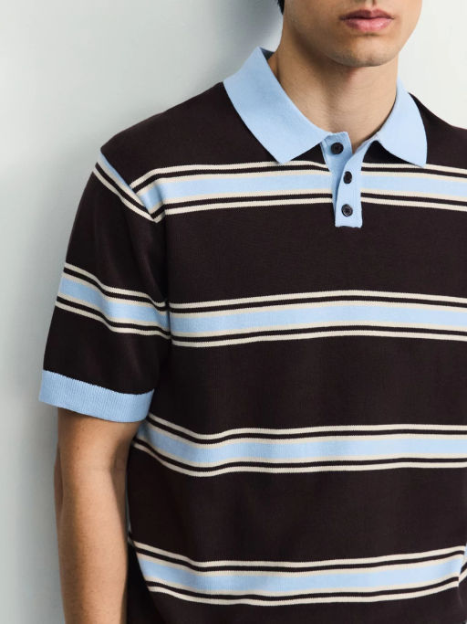 Джемпер поло в полоску / Zarina  фото 4