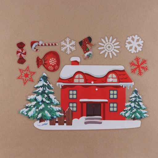 Цена за 2 шт. Наклейки новогодние на окна Merry Christmas, 2 шт., 35×50 см