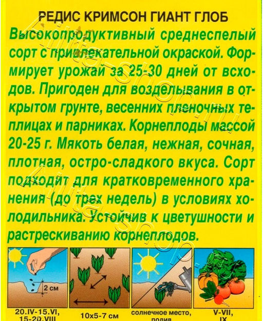 Редис Кримсон гиант глоб 2г (Аэлита)