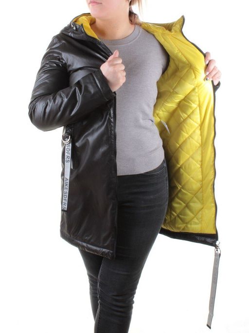 19158 BLACK Куртка удлиненная женская Aikesdfrs - Fashion фото 8