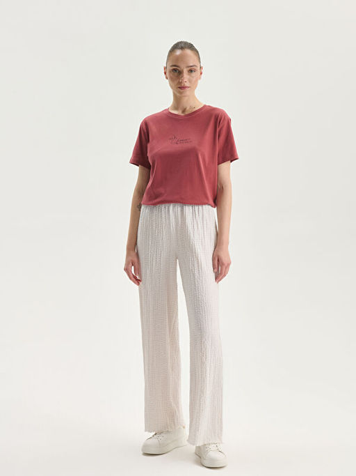 Beli Lastikli Dokulu Kad?n Pantolon