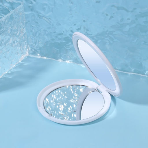 Зеркало складное, d=7.5 см, цвет белый