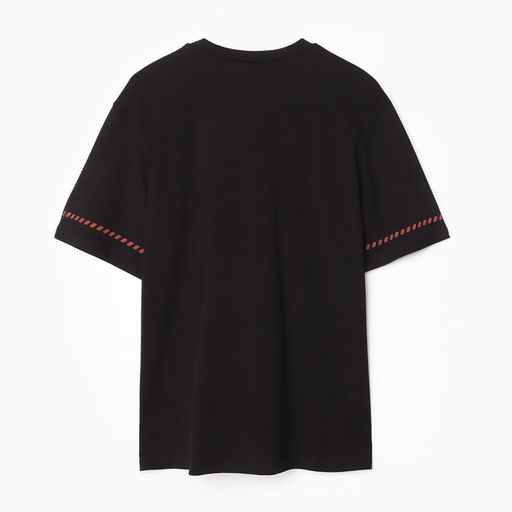 Футболка женская с красным кантом Basic line чёрная, размер 48