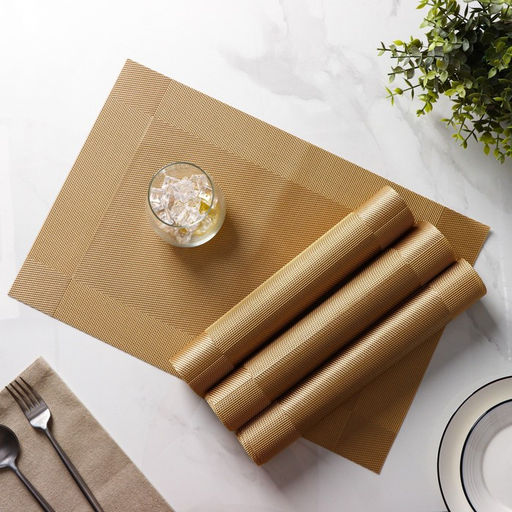 Салфетки сервировочные на стол Доляна «Шахматы», 45×30 см, 4 шт., карамельные