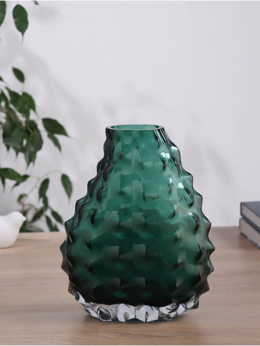 Ваза для цветов «Шерил галант», d=7×5 см, 22×17 см, стекло, зелёная