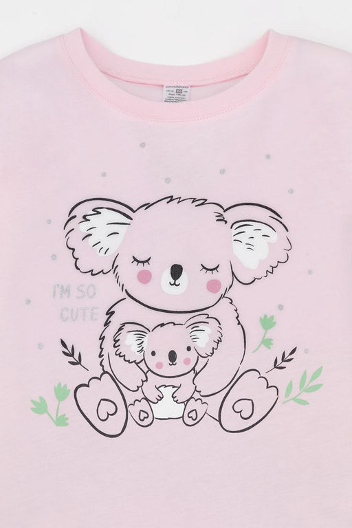 К 1606/нежно-розовый,забавные коалы пижама дет