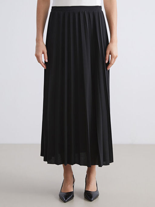 Beli Lastikli Pileli Etek