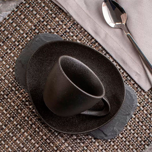 ROCK BLACK ЧАЙНАЯ ПАРА 200мл. фарфор, арт. DM8026