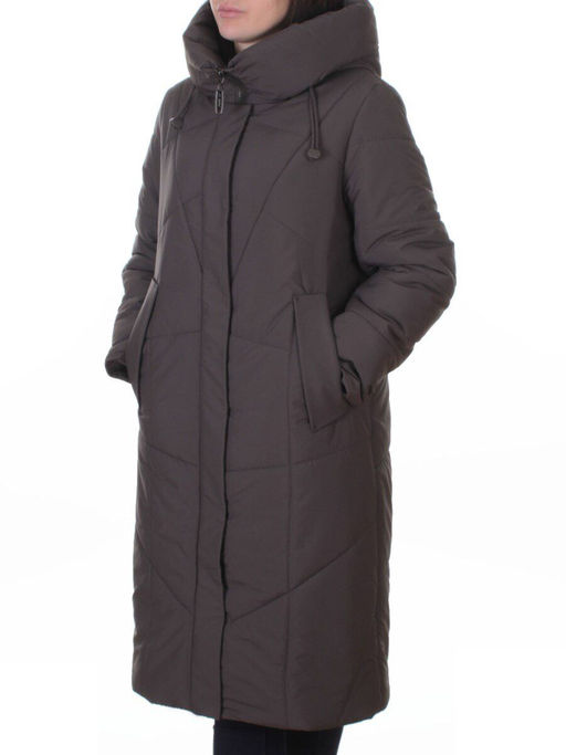 A616 DK. GRAY Пальто зимнее женское (верблюжья шерсть, 120 гр. холлофайбер)
