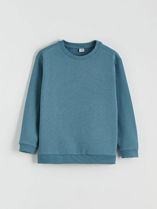 Bisiklet Yaka Erkek ?ocuk Kal?n Sweatshirt