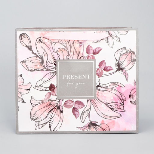 Цена за 2 шт. Пакет подарочный ламинированный, упаковка, «Present for you», ML 27×23×11.5 см